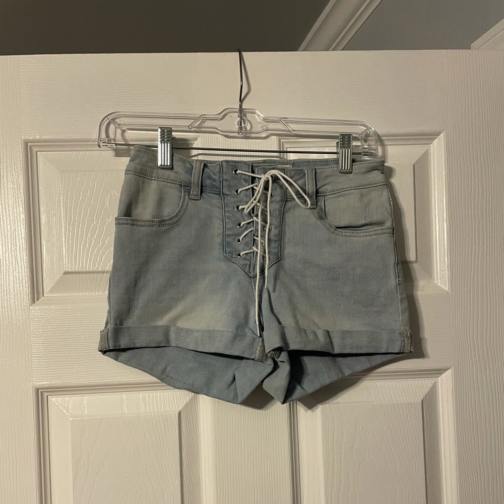 Pacsun lace up denim shorts